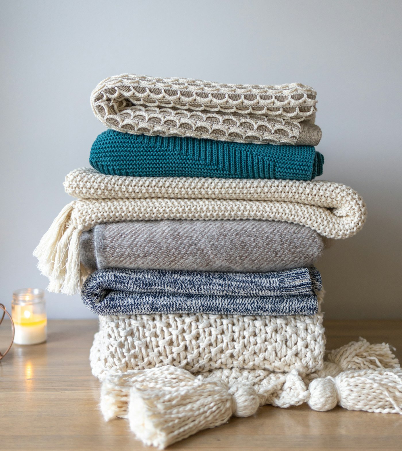 Pile de textile professionnel plié
